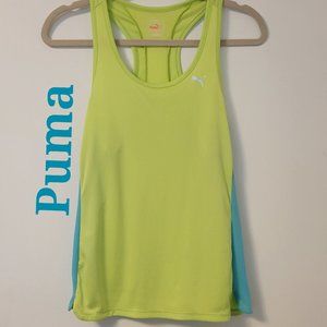 ❣️HP❣️Puma Sports Lifestyle lime green & turq cool cell logo tank top sz: M